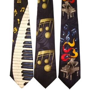 Piano Keys Music Notes Ties #119 - Lot of 3 Novelty Neckties NWT Clearance Sale